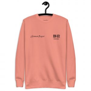 Sudadera sin capucha Seijaku de GamanZuyoi Zen Collection color rosa palo parte delantera