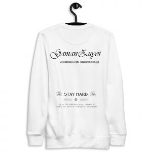 Sudadera sin capucha Superior de GamanZuyoi Superior Collection color blanco parte trasera