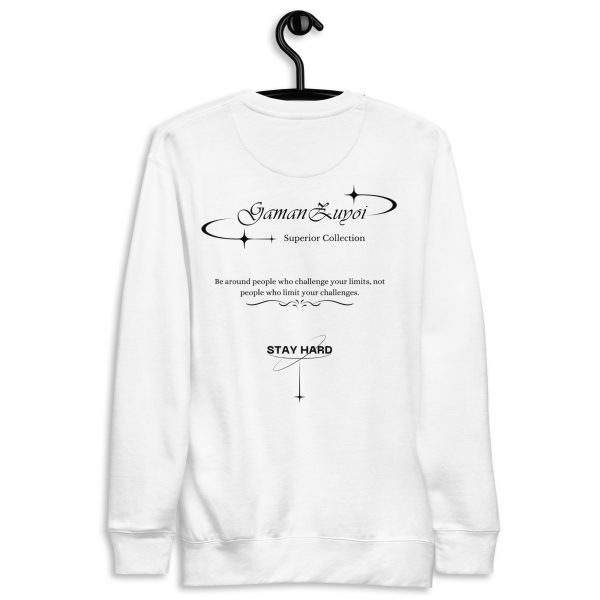 Sudadera sin capucha Good Company de GamanZuyoi Superior Collection color blanco parte trasera