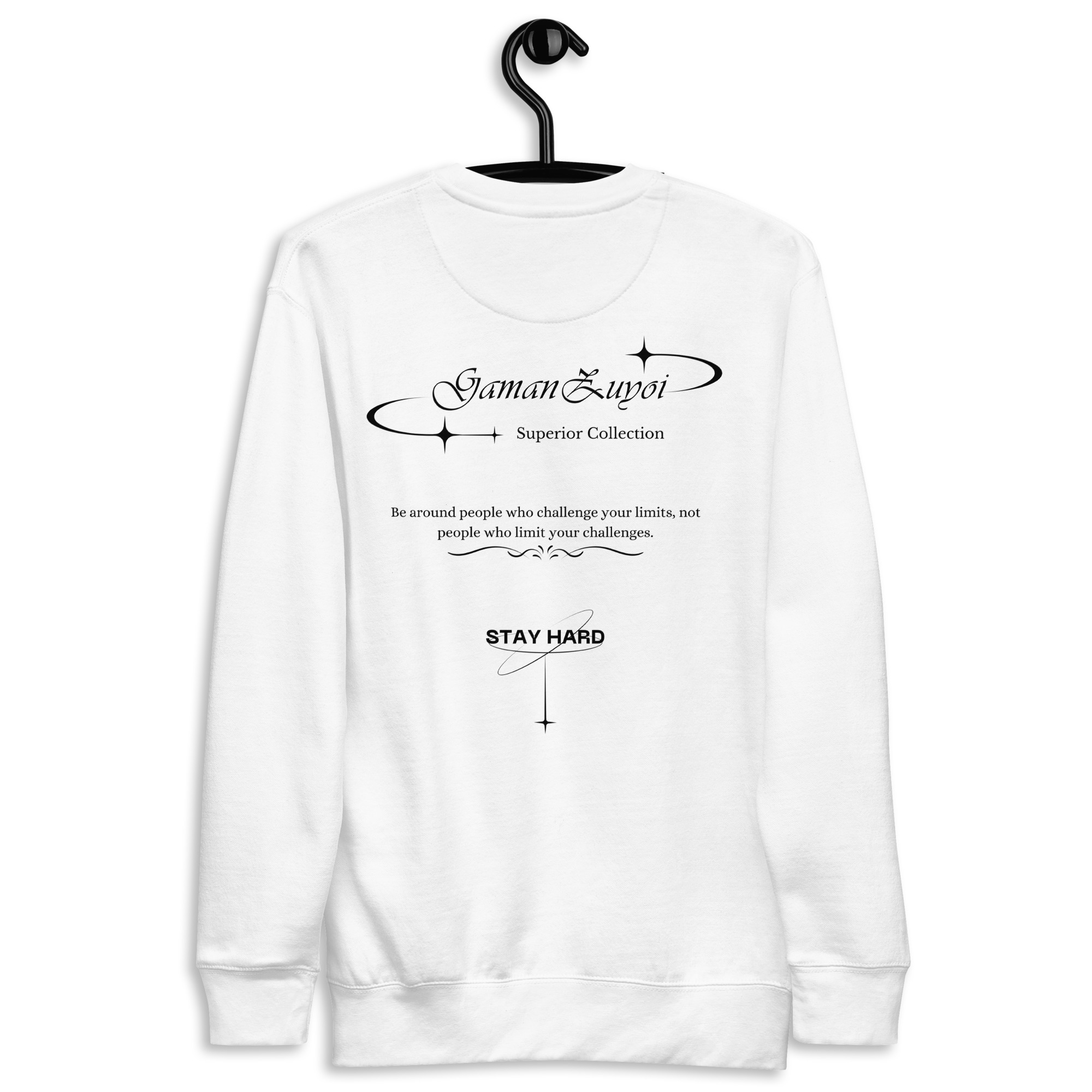 Sudadera sin capucha Good Company de GamanZuyoi Superior Collection color blanco parte trasera