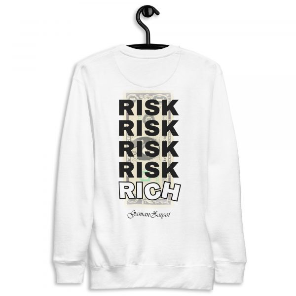 Sudadera sin capucha modelo RIch de GamanZuyoi Urban Collection color blanco parte trasera