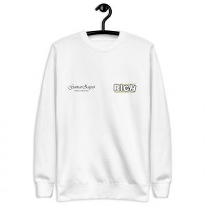 Sudadera sin capucha modelo RIch de GamanZuyoi Urban Collection color blanco parte delantera