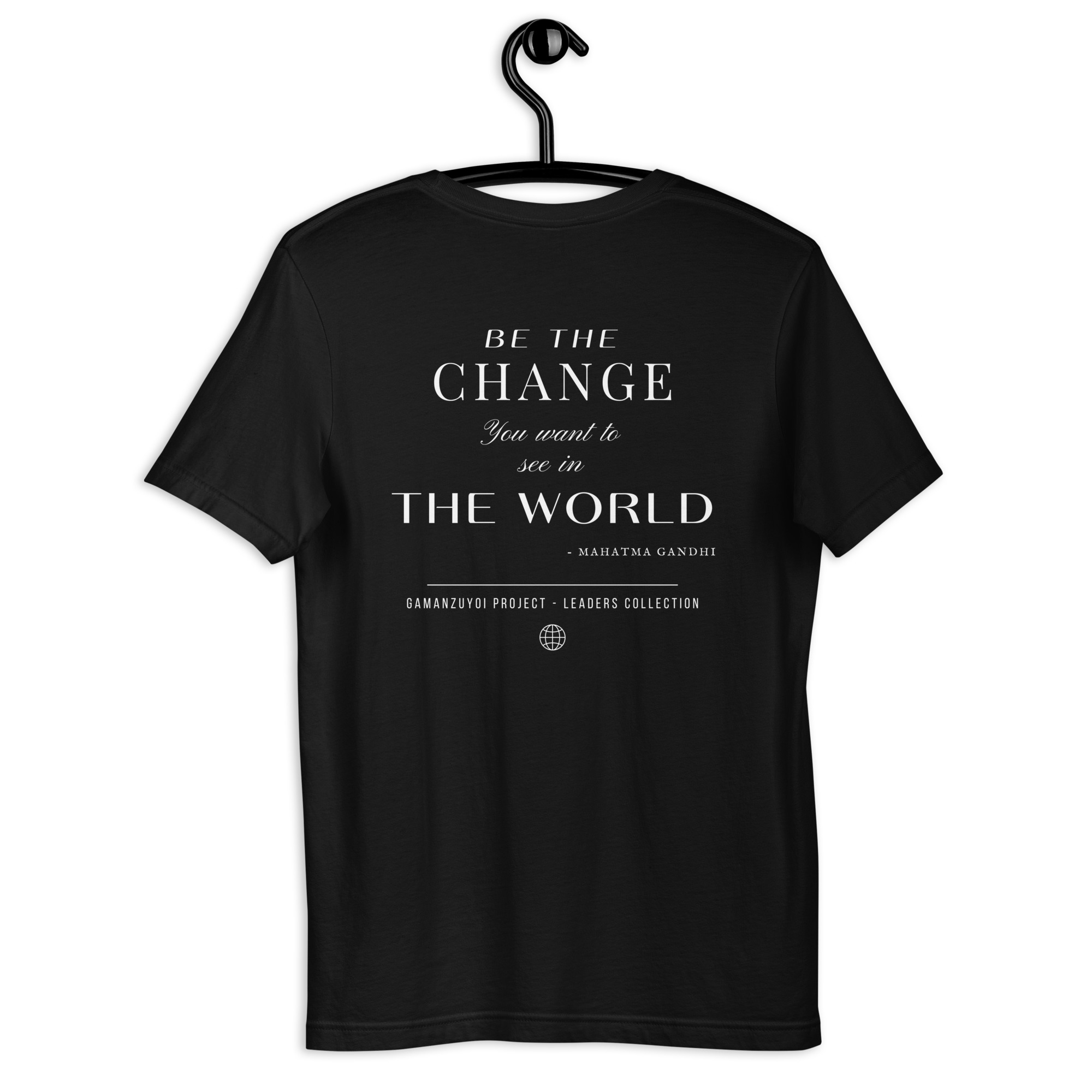 Camiseta de manga corta Be The Change de GamanZuyoi Leader's Collection color negro parte trasera