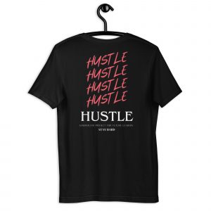 Camiseta de manga corta Hustle de GamanZuyoi Leader's Collection color negro parte trasera