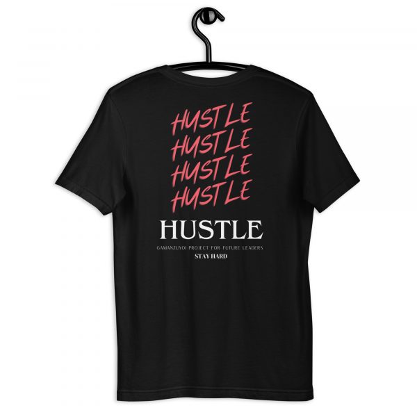 Camiseta de manga corta Hustle de GamanZuyoi Leader's Collection color negro parte trasera