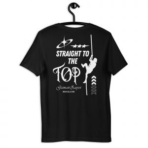 Camiseta de manga corta modelo Straight To The Top de GamanZuyoi Urban Collection color negro parte trasera