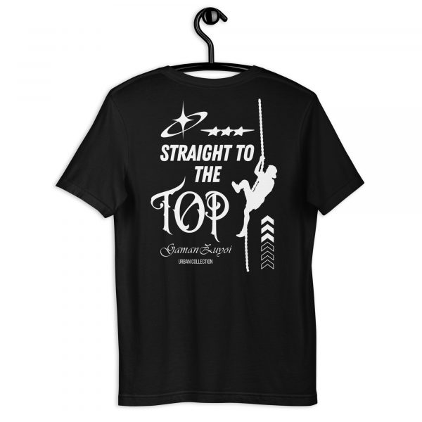 Camiseta de manga corta modelo Straight To The Top de GamanZuyoi Urban Collection color negro parte trasera