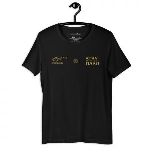Camista manga corta Stay Hard de GamanZuyoi Superior Collection color negro parte delantera