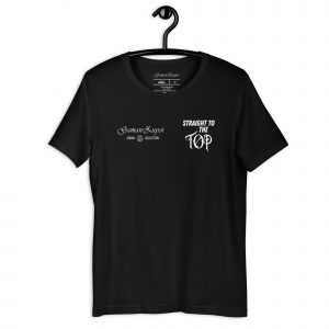 Camiseta de manga corta modelo Straight To The Top de GamanZuyoi Urban Collection color negro parte delantera