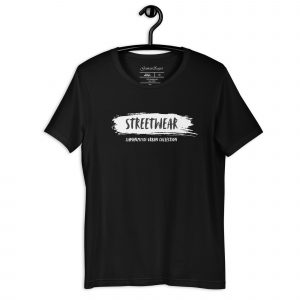 Camiseta de manga corta modelo Streetwear de GamanZuyoi Urban Collection color negro parte delantera