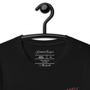 Camiseta de manga corta Hustle de GamanZuyoi Leader's Collection color negro detalle etiqueta interior