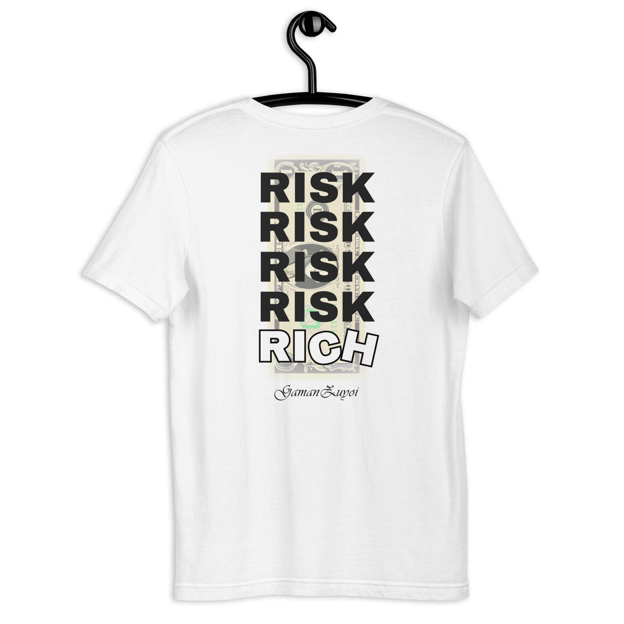 Camiseta de manga corta modelo Rich de GamanZuyoi Urban Collection color blanco parte trasera