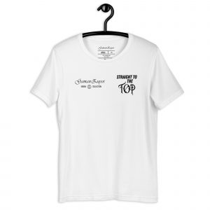 Camiseta de manga corta modelo Straight To The Top de GamanZuyoi Urban Collection color blanco parte delantera
