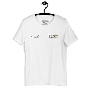 Camiseta de manga corta modelo Rich de GamanZuyoi Urban Collection color blanco parte delantera