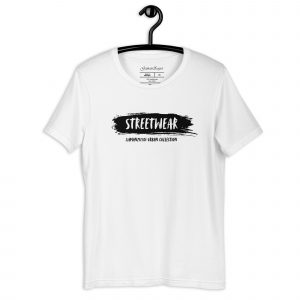 Camiseta de manga corta modelo Streetwear de GamanZuyoi Urban Collection color blanco parte delantera