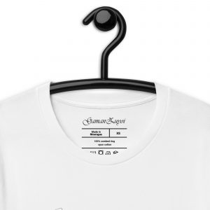 Camiseta manga corta Good Company de GamanZuyoi Superior Collection color blanco detalle detalle etiqueta interior