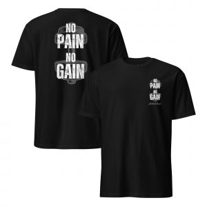 Camiseta manga corta No Pain No Gain (colores oscuros)