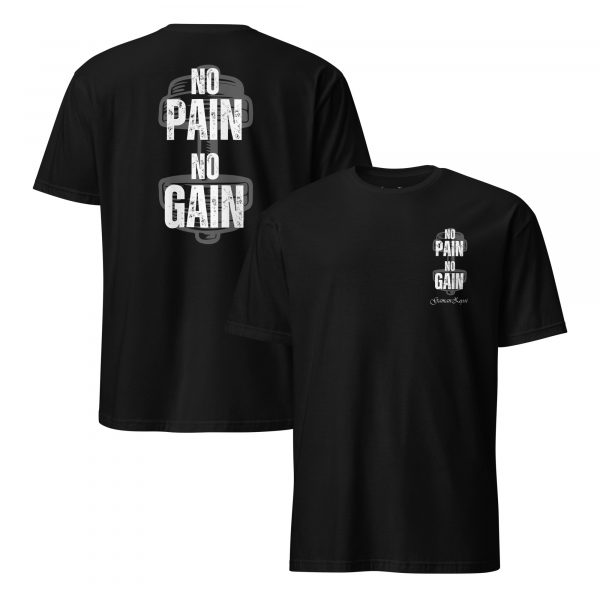 Camiseta manga corta No Pain No Gain (colores oscuros)